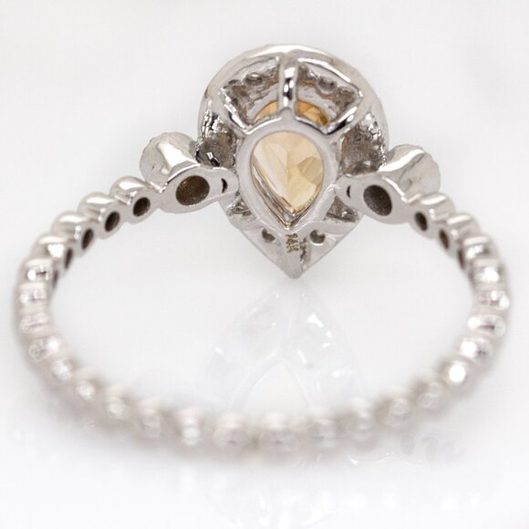 Imperial Topaz Ring in Solid 14K Gold with Natural Diamond Accents - Picture 8 of 8